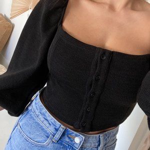 Etophe Studios Puff Sleeve Crop